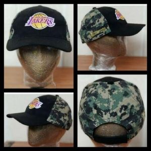 Los Angeles LAKERS Hoops For Troops Pechanga Resort & Casino Green Camo Hat Cap